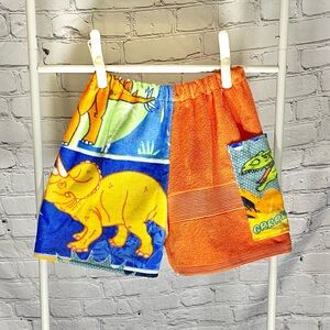 Towel shorts dinosaurs with orange